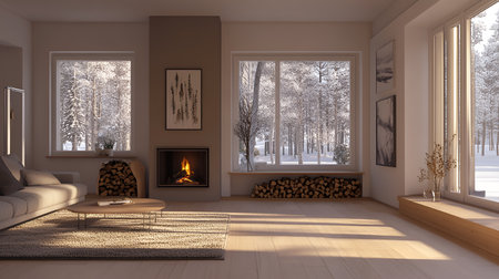 Sofa and Recliner Chair in Modern Living Room Interior Designの写真素材