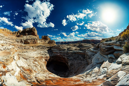 Scenic View of Grand Canyon Under Clear Blue Sky