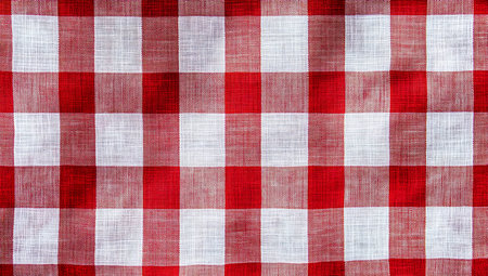 Red and White Checkered Tablecloth Background â€“ Gingham Pattern for Summer Picnic Decor