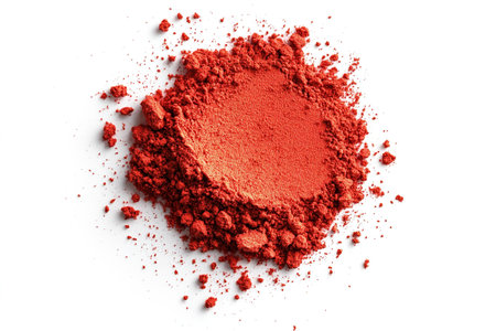 crushed eyeshadow isolated on white background. top view.の写真素材