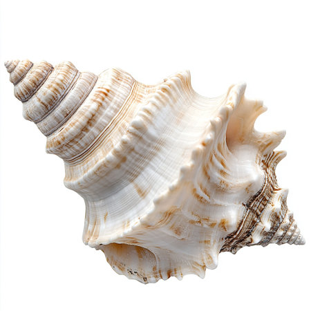 Seashell isolated on white background. Clipping path included.
