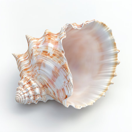Seashell isolated on white background. 3d render illustration.の写真素材