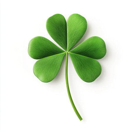 Green shamrock leaf isolated on white background