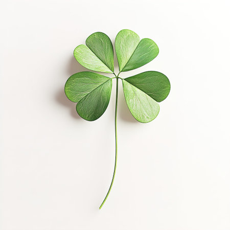 Green shamrock leaf isolated on white backgroundの写真素材