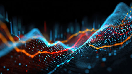 Abstract data visualization waveform background