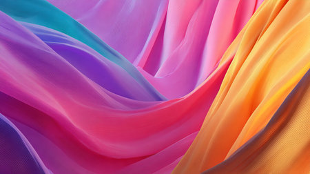 Abstract colorful fabric waves backgroundの写真素材