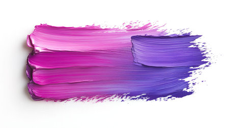 Purple and purple paint brush strokes isolated on white background, clipping path included