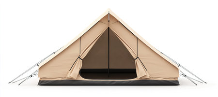 Tent isolated on a white background. 3d rendering image.の写真素材