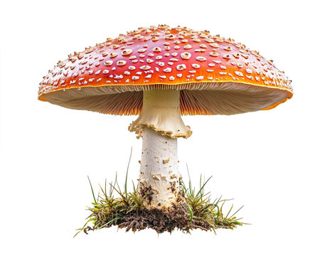 Fly agaric mushroom isolated on white background. Clipping pathの写真素材