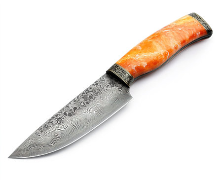 hunting knife isolated on white background. Clipping path included.の写真素材