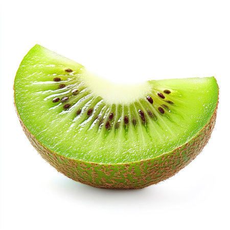 kiwi fruit slice isolated on white background. Clipping Path.の写真素材