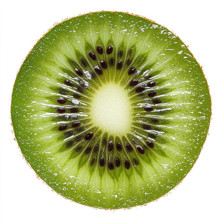 Kiwi fruit isolated on white background with clipping path. Top view.の写真素材