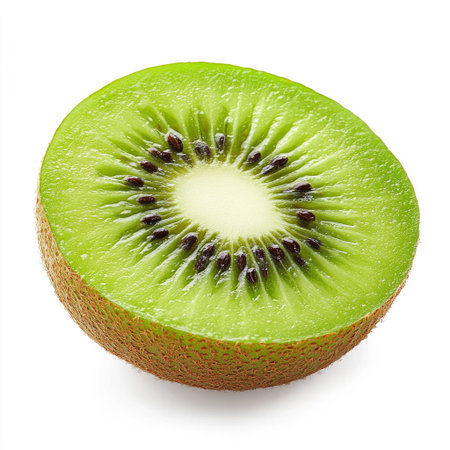Kiwi fruit slice isolated on white background. Clipping Pathの写真素材