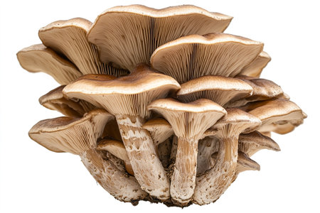 Oyster mushrooms isolated on white background. Close-up.の写真素材