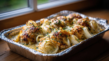 Baked cauliflower with pesto sauce and parmesan cheeseの写真素材
