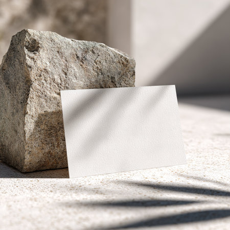 Blank business card mockup on concrete background. 3d renderingの写真素材