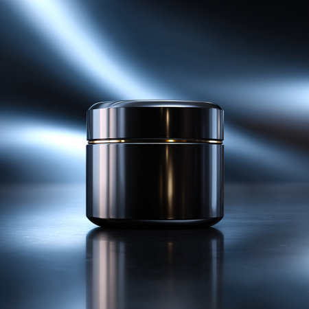 Cosmetic cream jar on a dark background. 3d rendering.の写真素材