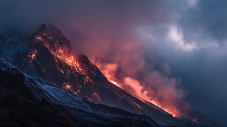 Panoramic view of Mount Elbrus, Caucasus, Russiaの写真素材