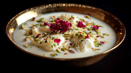 Dahi vada or dahi vada is a popular Indian dessert made with cottage cheese, dry fruits and spicesの写真素材