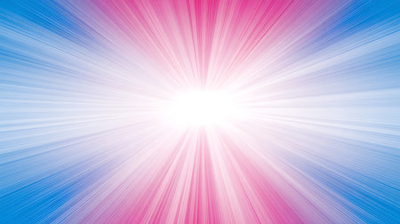 A vibrant abstract background featuring a bright white light bursting from the center. Pink and blue...