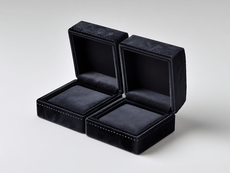 Black leather box isolated on a white background. 3d rendering.