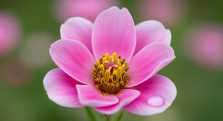 pink zinnia flower in the garden, nature background.の素材