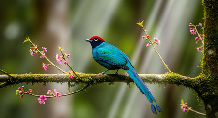 Blue-winged Pitta Bird in the rainforest of Costa Ricaの素材