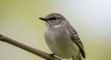 Flycatcher (Ficedula hypoleuca) perched on a branchの素材