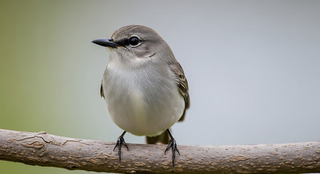 A female white-tailed flycatcher perching on a branch.の素材