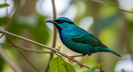 Blue-crested Starling (Lamprotornis lunatus) in natureの素材