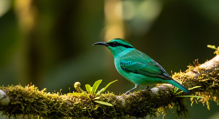 Emerald-breasted Bee-eater (Cinnyris cyanus) in natureの素材