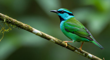 Colorful bird in nature, male Green-billed Pittaの素材