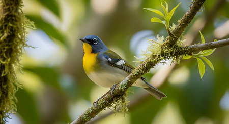 Blue Flycatcher (Cyornis fuliginosus) on a branchの素材