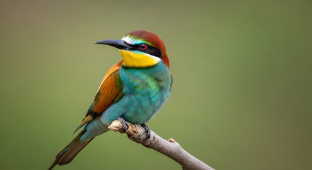 European bee eater (Merops apiaster) perched on a branchの素材