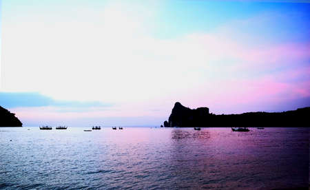 BEAUTIFUL SUNSET NATURAL LAKE PATTAYA THAILANDの写真素材