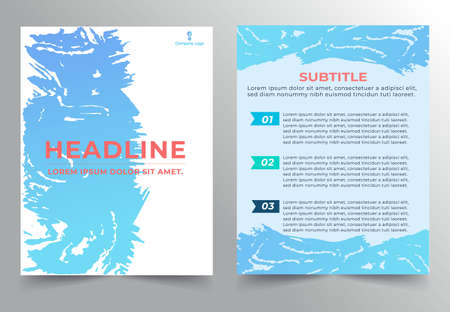 Modern Business Corporate Brush Effect 
Colorful two-sided flyer, booklet, brochure cover vector design template. A4 formatのイラスト素材