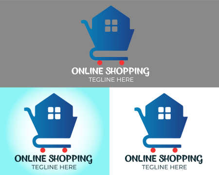 Online e-commerce Shopping Logo, Shopping Troly Vectorのイラスト素材