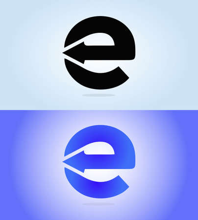 E Letter  icon design template. Two Color E Letter Vector  Design.のイラスト素材