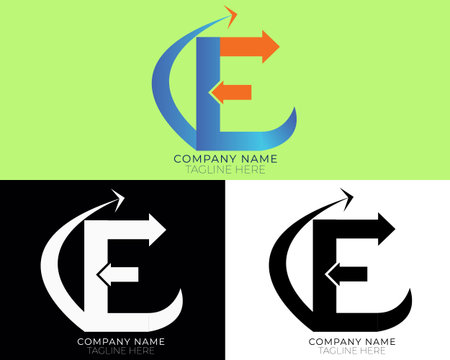 Capital letter E Export import Business Logo design.のイラスト素材
