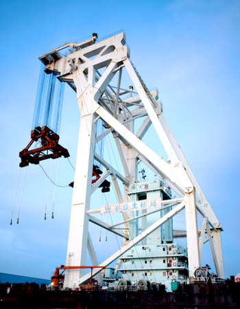 Bridge span heavy construction craneの写真素材
