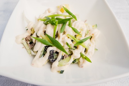 cucumber beef celery salad and leek. Photo format horizontalの写真素材