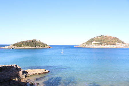 Beautiful view of islands and blue seaの写真素材