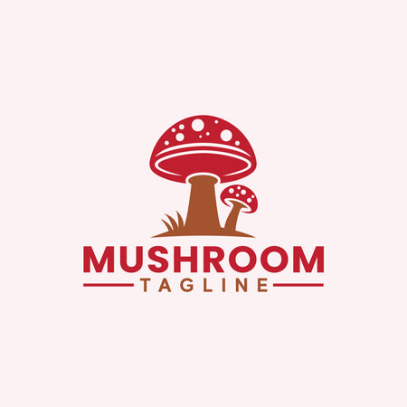 Fungi Fusion A Sleek Mushroom Emblemのイラスト素材