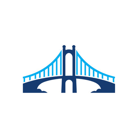 Architectural Bridge Logo Vector Silhouetteのイラスト素材