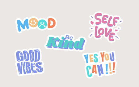 Motivate sticker set designのイラスト素材