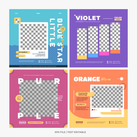 Pop colorful social media post templateのイラスト素材