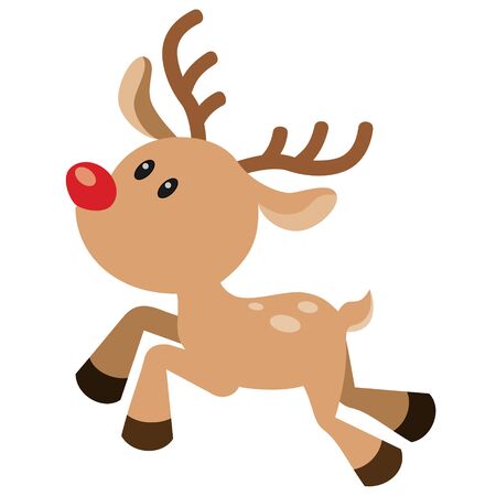 Red Nosed Reindeer Vector Illustrationのイラスト素材
