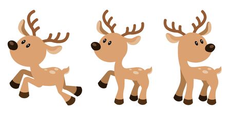 Cute Deer Vector Illustration Setの写真素材