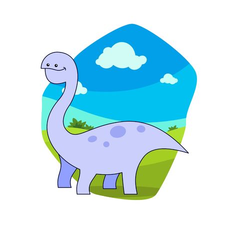 Dinosaur Long Neck Vector Illustrationのイラスト素材