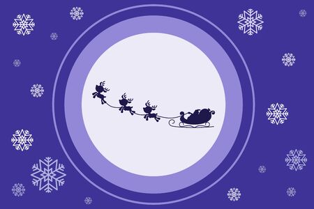 Christmas Eve Moon Silhouette Vector Backgroundのイラスト素材